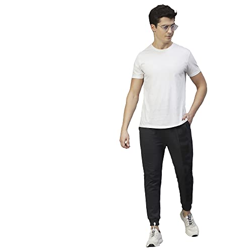 Image of RIGO Relaxed and Regular Fit Printed Cotton Jogger Pants for Men | Track Pant for Men | Lower for Men Charcoal