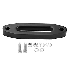 Câble de Corde de treuil synthétique Hawse Fairlead en Aluminium de 6 “, Guide de câble de câble de Corde de treuil synthétique pour VTT – Noir