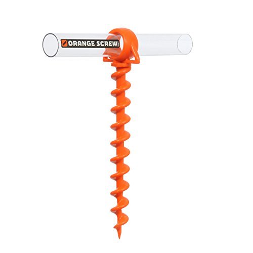 Orange Screw: The Ultimate Ground Anchor | Small 4 Pack Tent Stakes | Made In Usa (Orange) #TOP2