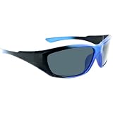 Optic Nerve Cowlick Polarized Kids Sunglasses – Lightweight Anti-Slip Ergonomic Frame, UV Protection, Anti-Glare – Unisex Fit, Black/Blue - Smoke Lens