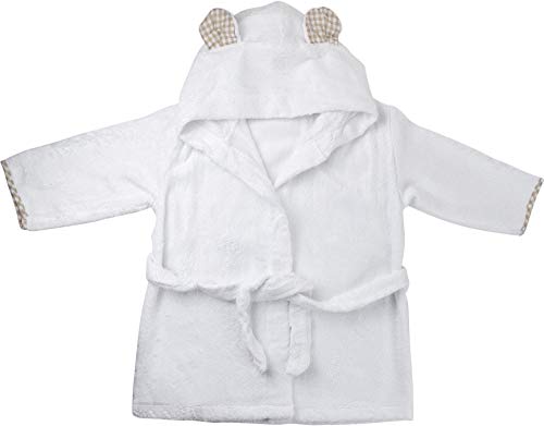Channing & Yates - Premium Baby Robe - Toddler Robe - Organic Bamboo Hooded Bathrobe Towel - Thick And Soft Towel Robe - Baby Bath Essentials(White) #TOP3