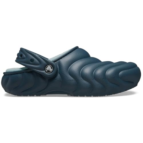 Crocs Unisex-Adult Classic Lined Overpuff & Geometric Clogs, Fuzzy House Slippers, Nightfall Puffer, 8 Women/6 Men