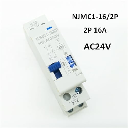 Relé de pulso NJMC1-16/2P para control de iluminación industrial DC 12V de 16A 3