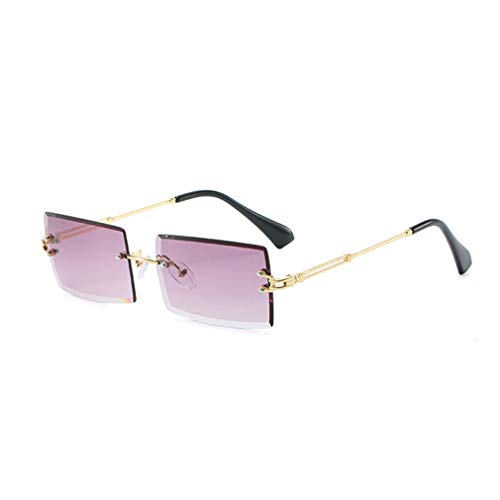 Sonnenbrille, Modisch Randlos Rechteck Sonnenbrille Für Damen Und Herren Schatten Legierung Brille,1 Cover