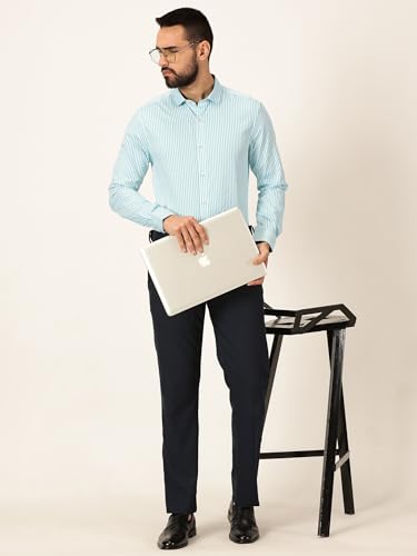 Image of Thomas Scott Men's | Stripes | Full Sleeve | Slim Fit | 100% Cotton | Cutaway | Formal Shirt