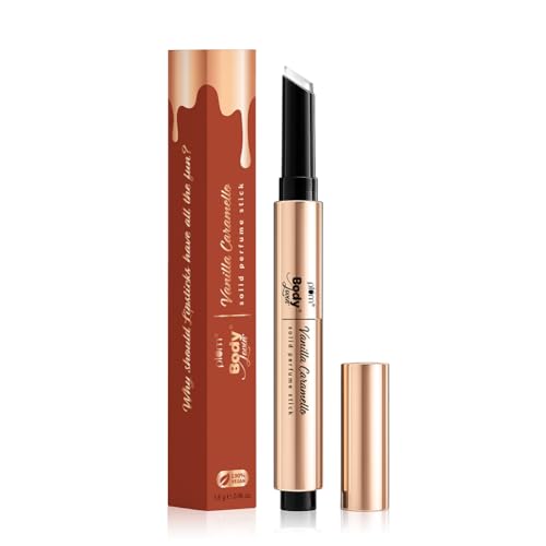 Plum BodyLovin’ Vanilla Caramello Solid Perfume Stick | 1.8gm | Solid Gel Perfume Stick | Vanilla, Caramel & Pistachio Notes | Sleek, Mess-Free & Long-Lasting | Alcohol-Free | Travel-Friendly