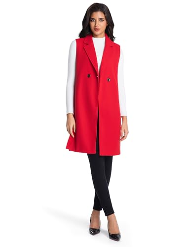 IDEALSANXUN Womens Long Wool Vest Fall Winter Sleeveless Blazer Jackets Wool Coat3