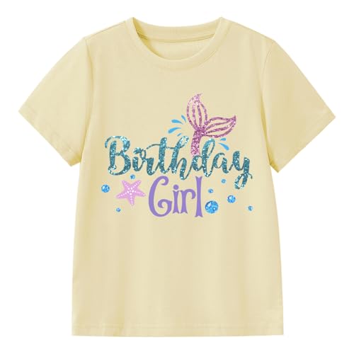 Image of Birthday Girl Shirt 2nd 3rd 4th 5th 6th 7th Girls Birthday Tshirts Cotton Short Sleeve Tee Tops Outfit