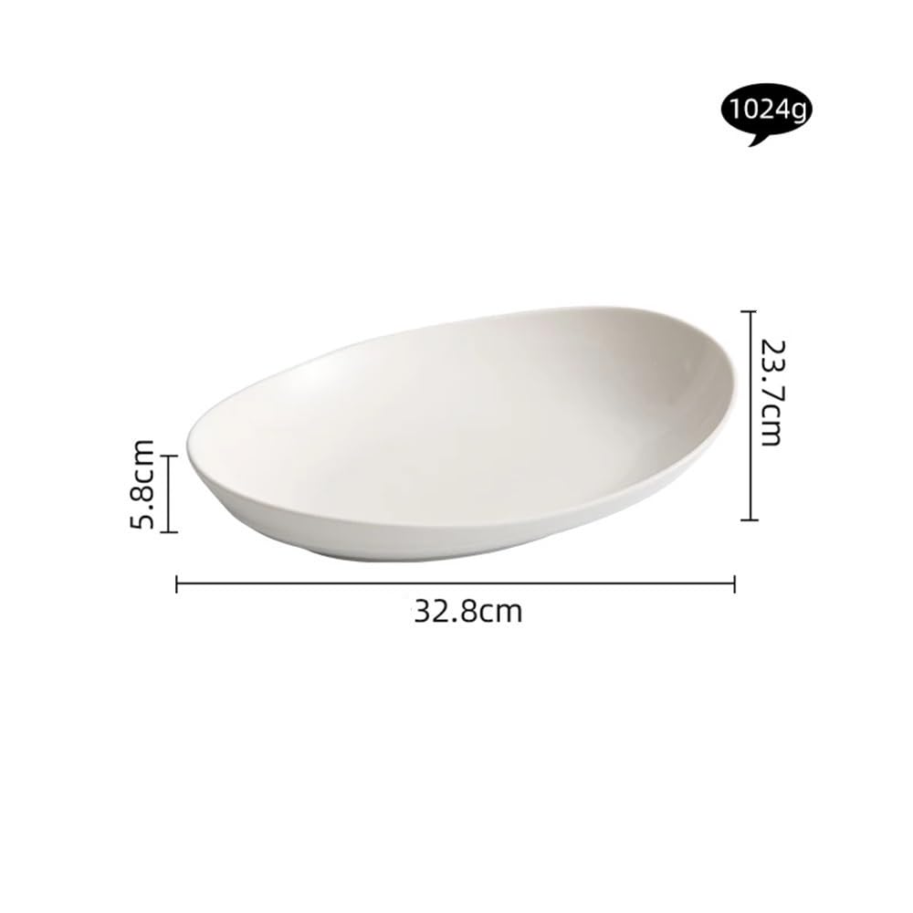 Plato De Pescado De Cerámica De Gran Capacidad Plato De Pescado Decorativo Plato De Ensalada De Pescado Al Vapor for El Hogar Plato De Cena De Mariscos Multifuncional Restaurante Accesorios De Cocina