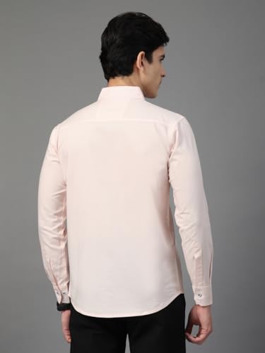 Image of Majestic Man Solid Cotton Casual Shirt - Slim Fit, Full Sleeves, Premium Button Closure