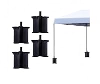 NIUDYP 4er Set Schwerlast Sandsäcke 32kg 800D - Doppelschlauch Design - Für Sturm & Hochwasserschutz - Extrem stabil für Festzelte & Markisen - Verstärkte Nähte & UV-Schutz - 37x34cm - Schwarz