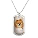 GRAPHICS & MORE Pomeranian Dog Breed Military Dog Tag Pendant Necklace with Chain