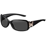 HAOLOTA Women's Polarized Sunglasses - Fashionable Wraparound Butterfly Design with UV400 Protection