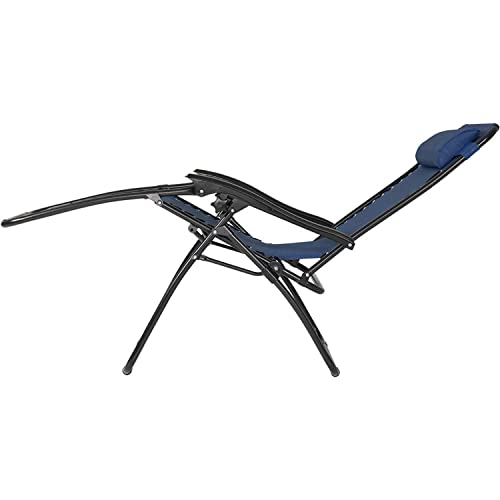 Sunnydaze Outdoor Zero Gravity Chairs Set Of 2 With Pillows Cup Holders And Matching Table With Built-In Cup Holders Navy Blue #TOP7