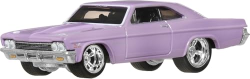 Image of Hot Wheels Premium Fast & Furious, 1:64 1966 Chevy Impala Scale Die-Cas Vehicle with Real Riders Tires 5 /5 (Purple)
