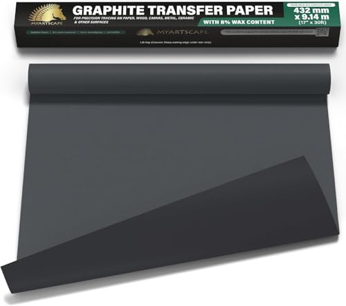 MyArtscape Graphite Transfer Paper Roll 17' x 30ft Black Waxed