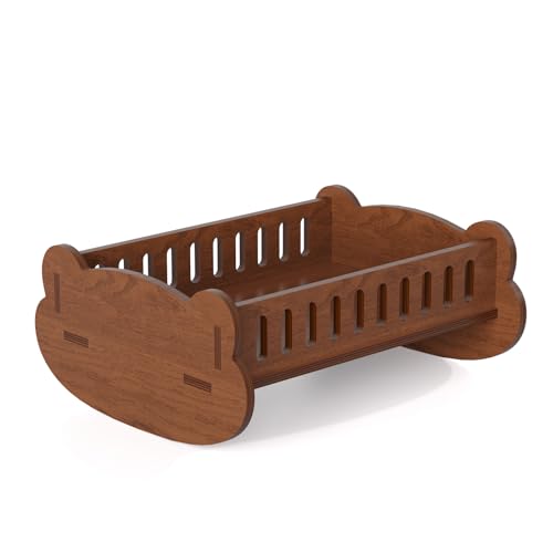 ankuliy ペットベッド 四角 猫 ベッド 組み立て簡単 カエルのパネル 通年 キャットベッド 夏 猫 小型犬 ペット用木製 通気性の良い中空構造 噛み耐性 専用マット付き 洗える くつろぎ かわいい ウッディースタイル 47*40*23CM「MC03