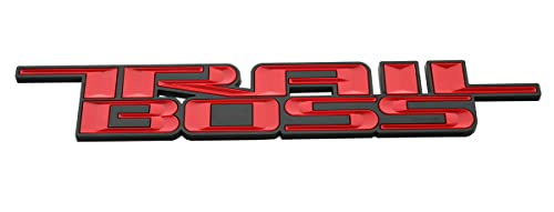 Image of SSDD 2pcs 2019-2021 Trail Boss Emblems 3D Badge Side Nameplate Decal Replacement for Chevy Silverado 1500 HD 2500 HD (Red), CH-Trail