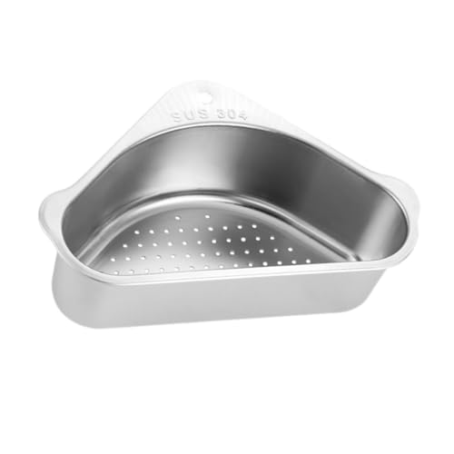 Cabilock Kitchen Sink Storage Rack Triangular Drain Container Large Dish Drying Rack Stainless Basket