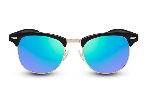 Cheapass Lunettes de soleil Pilote Or Métal Lentilles Marron Unisexe Top Gun