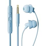jyibinee in-Ear Earphone Wired Headset Sure Here's A Product Title for Headphone with Mic Stereo Sound Deep Bass Distortion-Free Line Control Phone Blue