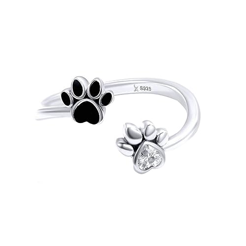 Bague en argent sterling pour femme, bijou de haute précision motif patte de chien