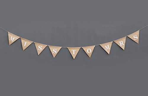 Miss to Mrs Banner - bridal shower - Miss to Mrs Bunting Garland - Engaged Garland - Bridal Shower DÃ©cor - Burlap Rustic Shower Sign - Bridal Shower Banner - hen party