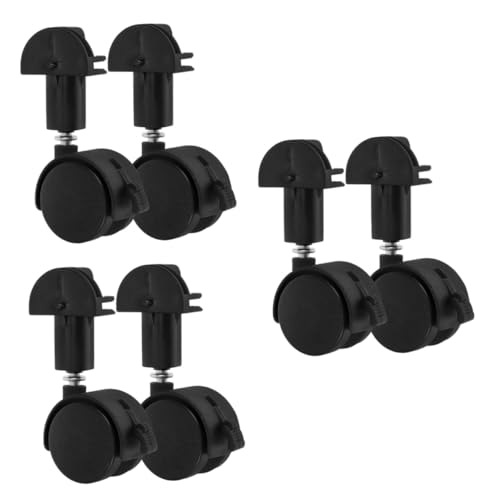 BESPORTBLE 6pcs Heavy Duty Pet Cage Casters Twin Wheels Brake Replacement Wheels for Home Office Furniture Use