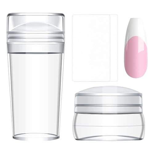 Kit De Estampas De Uñas | Estampador De Uñas Transparente | Manicura Francesa Home | Arte De Uñas De Transferencia Fácil Para Mujeres, Suministros De Manicura En El Hogar, Plantillas De Diseño De