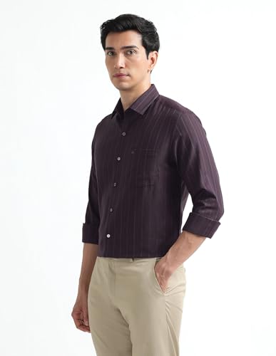 Image of Arrow Checked Slim Fit Mens Formal Shirt - Cotton, Breathable & Comfortable, Full Sleeves Shirts for Men