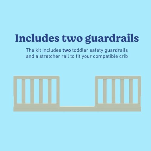 Image of Graco Storkcraft Toddler Safety Guardrail Kit with Slats - GREENGUARD Gold Certified, Converts Compatible Storkcraft Crib to Toddler Bed, Kit Includes 2 Toddler Guardrails (Sage)