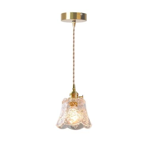 Petit luminaire suspendu en verre soufflé et finitions rétro haut de gamme