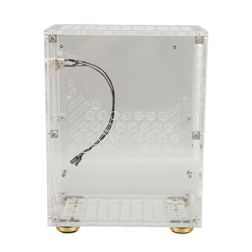 Gabinete Mini ITX de acrílico transparente con refrigeración 360°, soporte para placa base Mini ITX (170x170 mm), 2 SSD de 2,5 pulgadas y fuente de alimentación FLEX o 1U miniatura 6