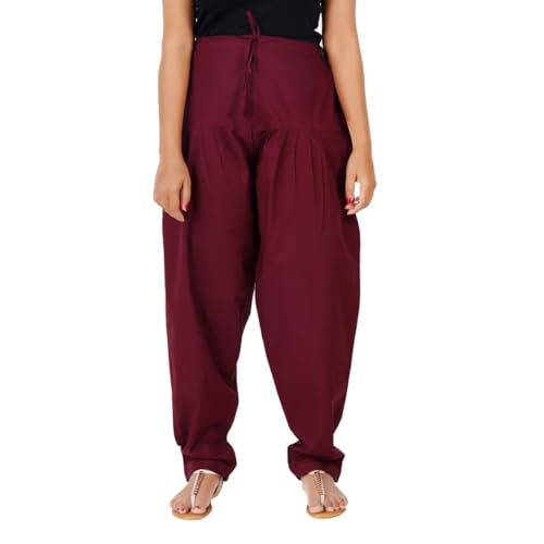 Image of Happy Bunny Salwar Pant - Modern Style Pure Cotton for Women - Ethnic Semi Patiala Trouser - Office,Home - All Day Comfort Wear with Drawstring