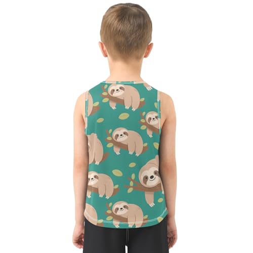 Boys' Tank Top Shirt Sloth Tree Branch Pattern Sleeveless T-Shirts3