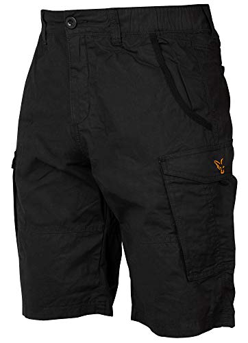 Fox Collection Combat Shorts Black/Orange - Kurze Angelhose, Größe:L