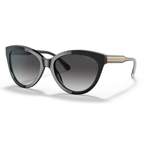 Michael Kors 0MK2158 Sunglasses, Laminado Negro Transparente/Degradado Gris Oscuro, 55 para Mujer