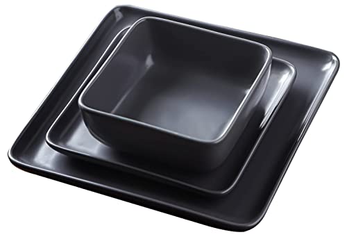 Stone Lain Amy Porcelain Dinnerware Set, 24-Piece Service For 6, Gray #TOP19