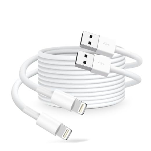 USB-A to Liightning Cable, 2-Pack 6FT (1.8M) White – Durable Fast Charging & Sync Cord for Liightning Devices