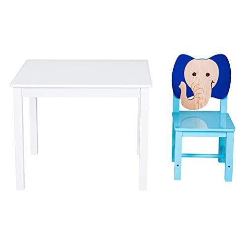 Preisvergleich Produktbild Massivholz-Kindergartentisch und Stuhlgarnitur, Kinderspieltisch / Studiertisch, Stuhl mit Tiermuster