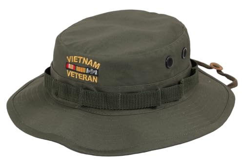 Rothco Vietnam Veteran Boonie Hat - Embroidered Outdoor Bucket Hat for Vets Olive Drab