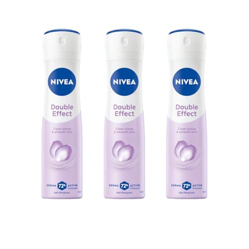 NIVEA Double Effect Anti-Perspirant Spray for Women 72H Sweat & Odor Protection Avocado Extract Alcohol-Free Deodorant Smooth Underarms 200ml Skin-Friendly Pack of 3