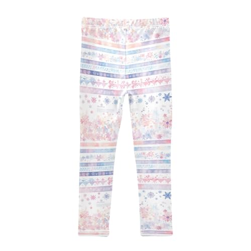 KLL Christmas with Snowflakes Watercolor Toddler Girl Basic Leggings Soft High Waisted Lounge Pants Exercise2