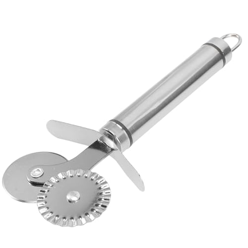 FUNNETOYU Tagliapizza in Acciaio Inox Doppie Rotelle Set 4 Pezzi di Rotella Taglia Pizza Mini Coltello per Pizza e Dessert Utensile da Cucina Versatile e Facile da Pulire per Uso