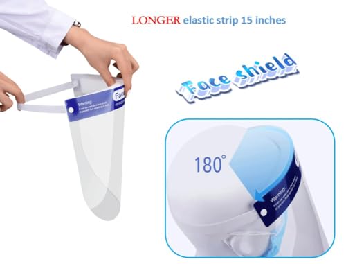 Clearview Containers Clearview 10 Pk Face Shield Reusable Washable Protective Cover Clear Mask Anti-Splash Anti-Fog Anti-Dust Soft All Day Comfort thumb #3
