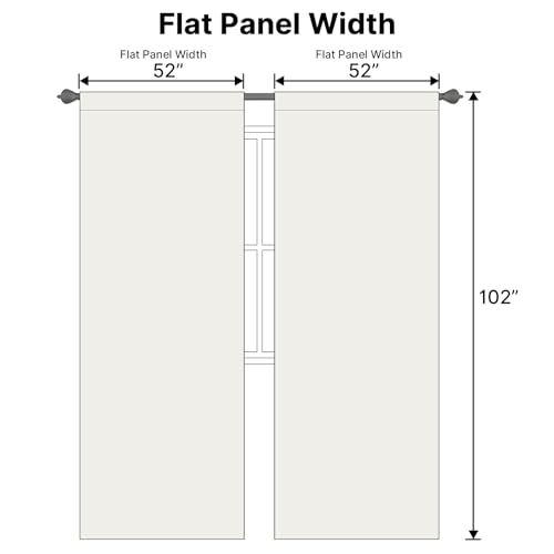 Image of H.VERSAILTEX Back Tab Curtains 102 Inch Long for Living Room, Rod Pocket Room Darkening Thermal Insulated Blackout Curtains, 52 x 102 Inch, Ivory /Cream, 2 Panels