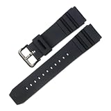 Compatibile con Casio Strap Resin AMW-360/MTH-3050/MDV-106 Swordfish Men's 22mm Raised Mouth Watchband Accessories(Black-Black-K5)