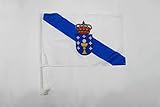 Acabados : AZ FLAG Bandera de Coche de Galicia 45x30cm - BANDERINA para Auto GALLEGA 30 x 45 cm