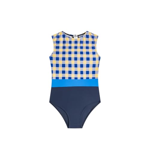 LIZENS Swimwear Girls One Piece for Girls Kids Bathing Checkered Swimwear 2-12 Years