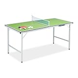 Klappbare Mini Tischtennisplatte mit Netz – Tischtennis Set inkl. 2 Schläger & 3 Bälle, Tragbarer Ping Pong Tisch, Höhenverstellbar, Indoor & Outdoor